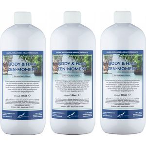 Body & Hair Zen Moment - 1 liter - set van 3 stuks - 2 in 1 voor lichaam en haar.