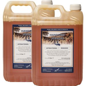 Handzeep Orange 5 liter - set van 2 stuks - navulling - Voordeelverpakking
