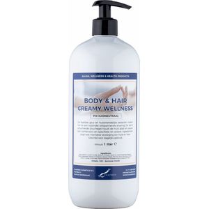Body & Hair Creamy Wellness 1 Liter - met gratis pomp - 2 in 1 voor lichaam en haar.