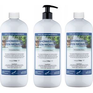 Douchegel Zen Moment 1 liter - set van 3 stuks - met gratis pomp - Showergel