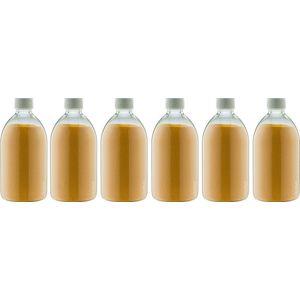 Scrubzout Appel-kaneel - 650 gram - Fles met witte dop - set van 6 stuks - Hydraterende Lichaamsscrub