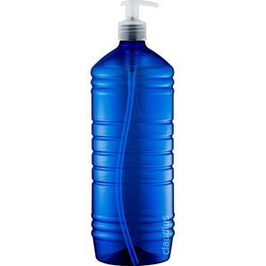 Lege Plastic Fles 1 liter PET blauw - met transparante pomp - set van 10 stuks - Navulbaar - Leeg