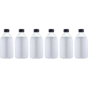 Scrubzout Kokos - 650 gram - Fles met zwarte dop - set van 6 stuks - Hydraterende Lichaamsscrub