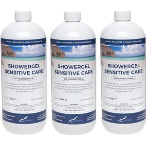 Douchegel Sensitive Care 1 Liter - set van 3 stuks - Showergel