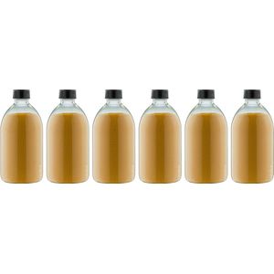 Scrubzout Appel-kaneel - 650 gram - Fles met zwarte dop - set van 6 stuks - Hydraterende Lichaamsscrub