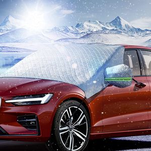 Autoafdekking voorruitafdekking, voorruitafdekking winter, anti-vorst-afdekking, 4-laags sneeuw, ijs-, stof en zonweringsmat, geschikt voor de meeste auto's en SUV's