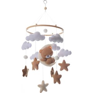 Luxe Baby Mobiel Beertje - Vilt – Absolute Eyecatcher! - Stijlvol Boxmobiel – Vilt Mobiel Babykamer – Babyshower Cadeau Babymobiel – Wieg Mobiel – Perfect als Kraamcadeau