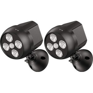 Led Wandlamp voor buiten 2-pack - Met Bewegingssensor - Automatisch - Zwart