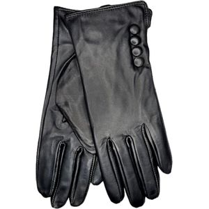 Leren handschoenen dames - Handschoenen dames winter - Winddicht en waterafstotend - Glacé knoop - Maat S
