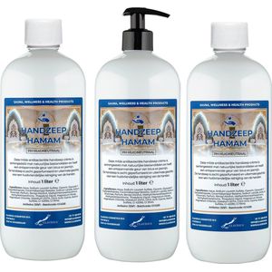 Handzeep Hamam 1 liter - met gratis pompje - set van 3 stuks
