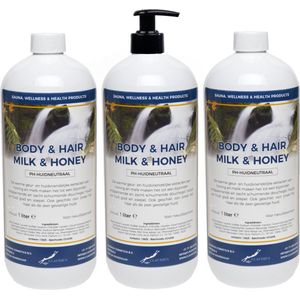 Body & Hair Zen Moment 1 Liter - met gratis pomp - set van 3 stuks - 2 in 1 voor lichaam en haar.