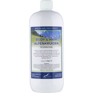 Body & Hair Alpenkruiden 1 Liter - 2 in 1 voor lichaam en haar.