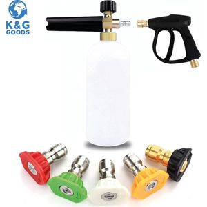 K&G Foam Gun - Snow Foam Cannon - Auto & Motor - Incl. 5 Opzetstukken - Schuimsproeier - Hogedrukreiniger