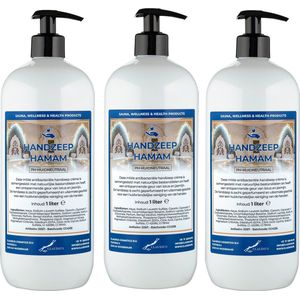 Handzeep Hamam 1 liter - met gratis pompje - set van 3 stuks