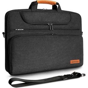 17 inch waterdichte laptoptas, aktetas, heren, schoudertas, notebooktas, business, voor 17-17,3 inch notebook/Dell/Lenovo/Acer/HP/MSI/ASUS, zwart