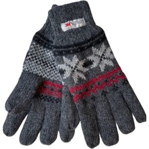 Dames handschoenen winter - Thinsulate voering - Noors motief rood - One size