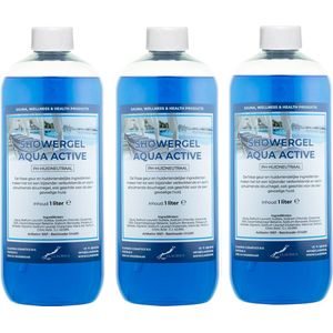 Claudius Douchegel Aqua Active 1 liter - set van 3 stuks - Showergel