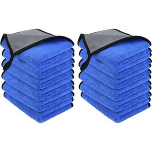 Microvezeldoeken Auto - 12 Stuks - 500 g/m² - Multifunctioneel - Pluisvrij - 30 x 40 cm - Zacht & Absorberend