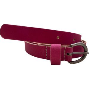 Leren riem dames - Ceintuur dames - Fuchsia - Nikkelvrije gesp - Riemmaat 95