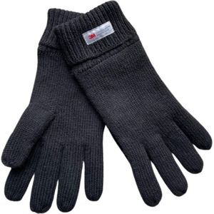 Heren handschoenen winter - Thinsulate voering - 100 % wol - Zwart - Maat L