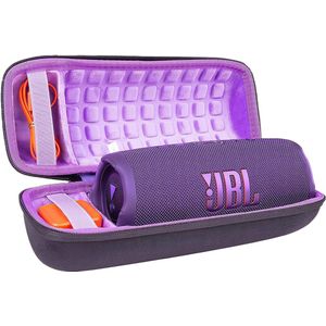 Harde reisbeschermhoes geschikt voor JBL Charge 4 / JBL Charge 5 draagbare Bluetooth luidspreker (zwarte hoes/binnen paars) Alleen de beschermhoes