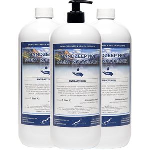 Handzeep No Scent, No Colour 1 liter - met gratis pomp - set van 3 stuks