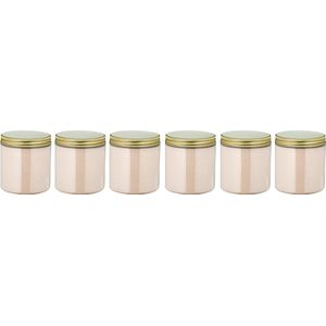 Scrubzout Amandel - 300 gram - Pot met gouden deksel - set van 6 stuks - Hydraterende Lichaamsscrub