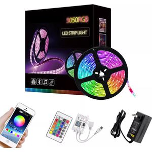 Bera Home - 5M Slimme LED Strip RGB - Bluetooth & USB Aangedreven - Spraakbesturing & Muzieksynchronisatie - DIY Kleuraanpassing - Perfect voor TV - Bank - Gordijnen - en Meer