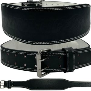 Lionetic Lifting Belt - Premium Weightlifting Belt - Powerliftig Riem - Clip Sluiting - Powerlifting/Bodybuilding - Krachttraining Accessoires – Black on White – S