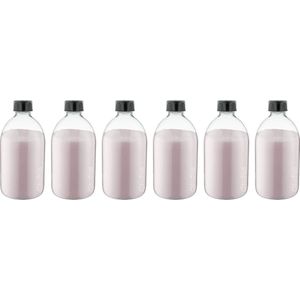 Scrubzout Rozen - 650 gram - Fles met zwarte dop - set van 6 stuks - Hydraterende Lichaamsscrub