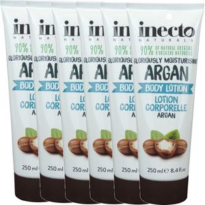 Inecto - Argan Body Lotion - 6 pak - Natuurlijk - Hydraterend - Voordeelverpakking