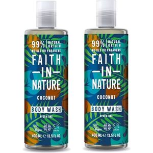 FAITH IN NATURE - Body Wash Coconut – 2 pak – Ontspannend – Tropische geur - Natuurlijk