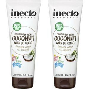 Inecto - Coconut Shower Wash - 2 pak - Hydraterend - Tropische Geur - Natuurlijk
