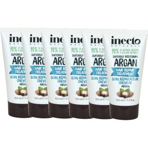 Inecto - Argan Hair Repair Treatment - 6 pak - Hydraterend - Kalmerend - Natuurlijk