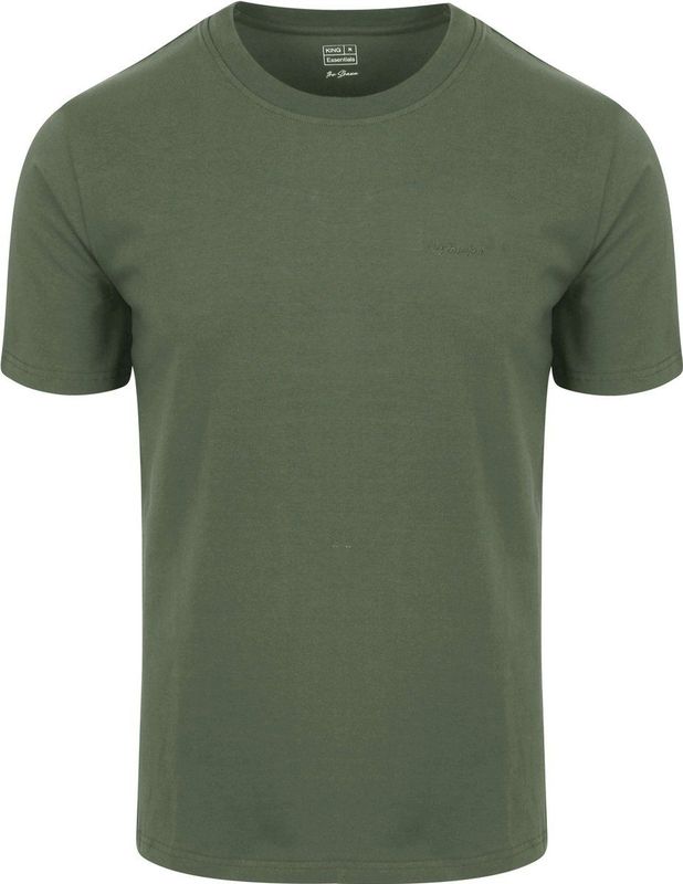 King Essentials The Shawn T-Shirt Olijfgroen - Heren - Print T-shirts