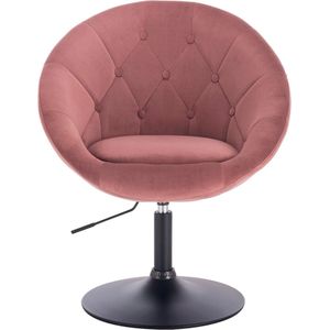 Polaza®️ Luxe Stoel - Velvet Fauteuil - Stoel - Luxe Eetkamerstoel -  Stof - Lounge Stoel - Draaibaar - Roze