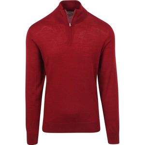 King Essentials The Michael Half Zip Pull Merino Rood - Heren - Pullovers