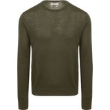 King Essentials The John Pullover Merino Army Groen - Heren - Pullovers