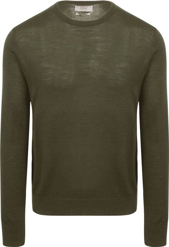 King Essentials The John Pullover Merino Army Groen - Heren - Pullovers