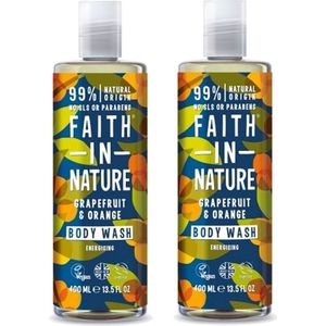 FAITH IN NATURE – Body Wash Grapefruit & Orange – 2 pak – Energetisch - Natuurlijk