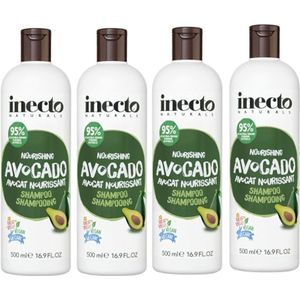 Inecto - Avocado Shampoo - 4 pak - Natuurlijk - Voedend - Avocado Olie