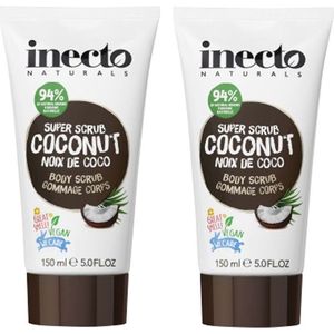 Inecto – Coconut Body Scrub - 2 pak - Natuurlijk – Kokosolie – Droge Huid