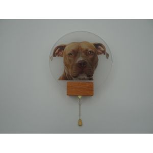 Wandlamp moon stafford dog - moonlamp - wandlamp hond - muurlamp hond - ronde wandlamp - dierenlamp - Wandlamp binnen