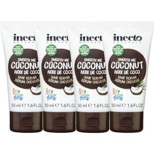 Inecto – Coconut Hair Serum – 4 pak – Hydraterend – Kokosolie – Droog haar