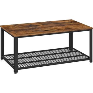 Vasagle salontafel in industrieel design, televisietafel, woonkamertafel, televisiekast met grote plank, verstelbare poten, beschermt de vloer, met metalen frame, stabiel, eenvoudig te monteren lct61x