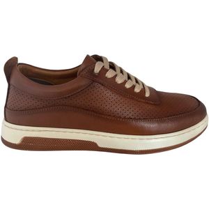 Sportschoenen- Heren Sneakers- Heren Schoenen 120- Leer- Bruin- Maat 43