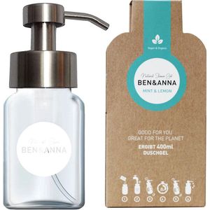 Ben&Anna - Douchegel Vlokken - Mint & lemon + Douchegeldispenser