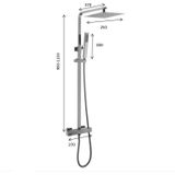 Regendouche Set Horizon Vierkant Gun Metal