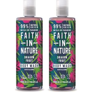 FAITH IN NATURE – Body Wash Dragon Fruit – 2 pak – Exotische geur - Natuurlijk