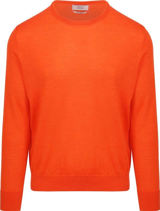 King Essentials The John Pullover Merino Oranje - Heren - Pullovers